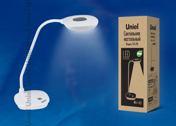 TLD-518 White/4W/Светильник настольный/LED/400Lm/4500K/Цвет-белый