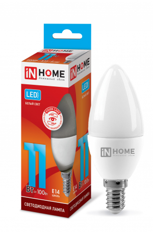 Лампа светодиодная LED-СВЕЧА-VC 11Вт 230В Е14 4000К 1050Лм IN HOME Лампа светодиодная LED-СВЕЧА-VC 11Вт 230В Е14 4000К 1050Лм IN HOME